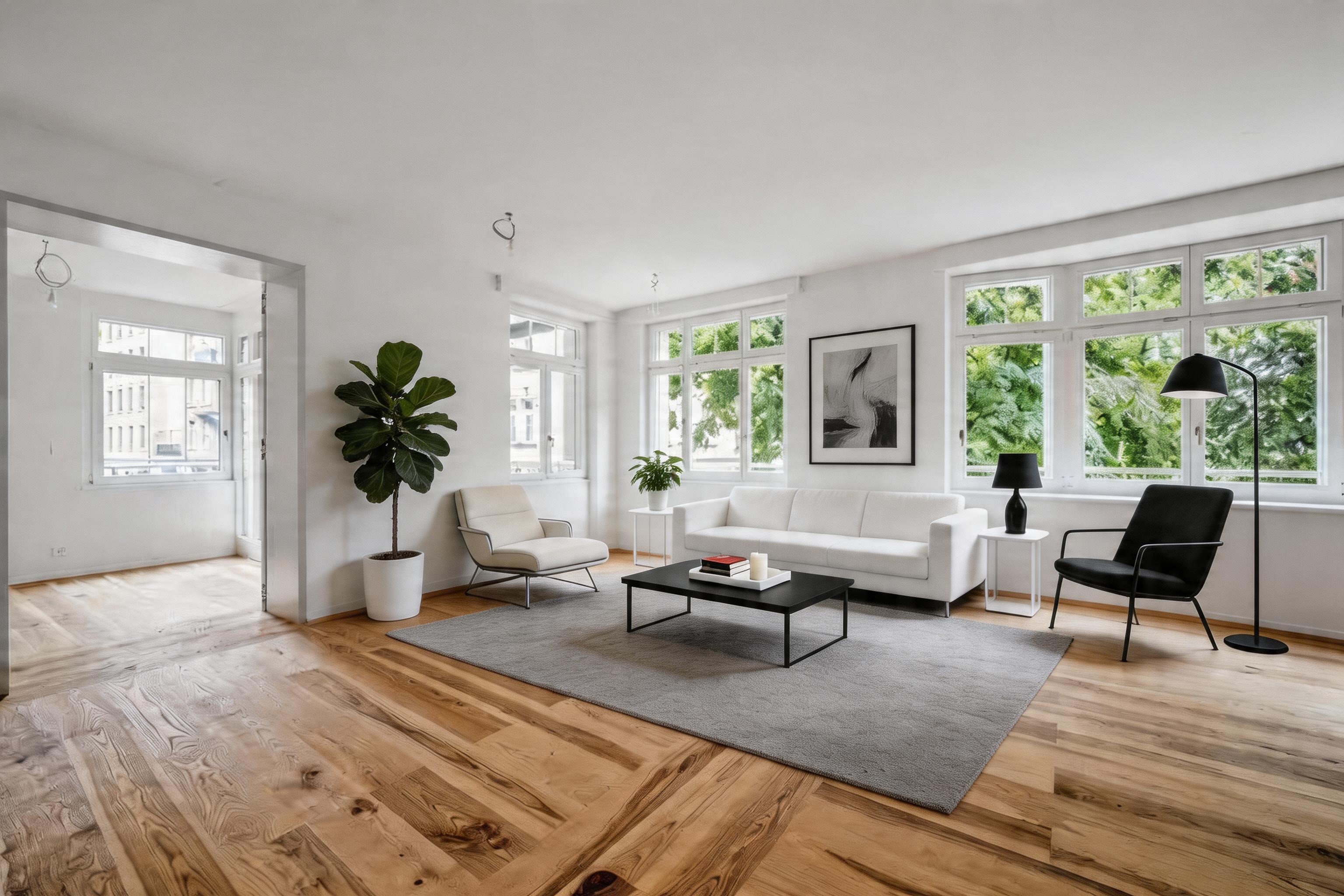 Industrial Loft after AI virtual staging — professionally furnished