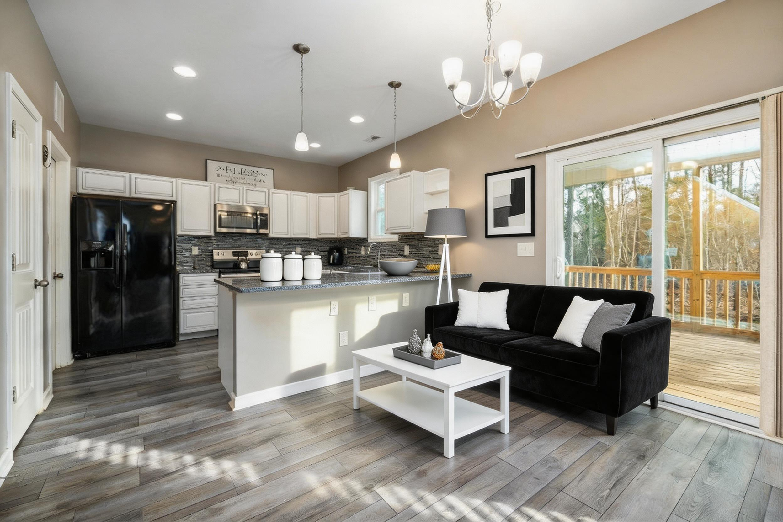 Kitchen after AI virtual staging — professionally furnished