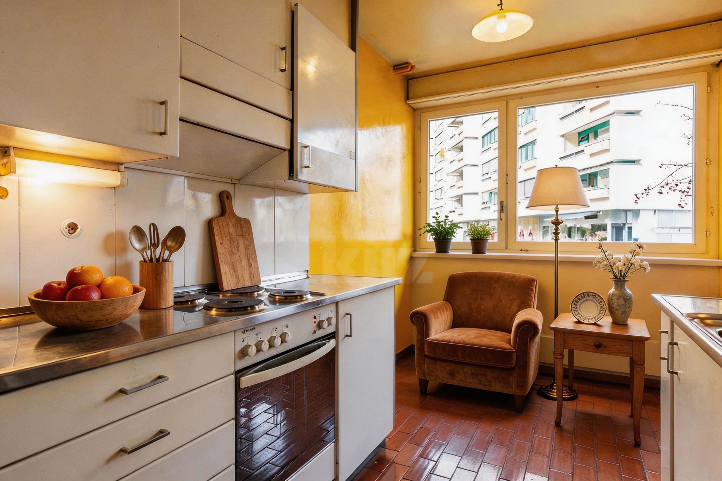 Room staged in Provençal style by AI