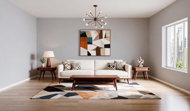 Mid-Century Modern virtual staging example